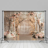 Lofaris Sweet Floral Boho White Curtain Wedding Backdrop